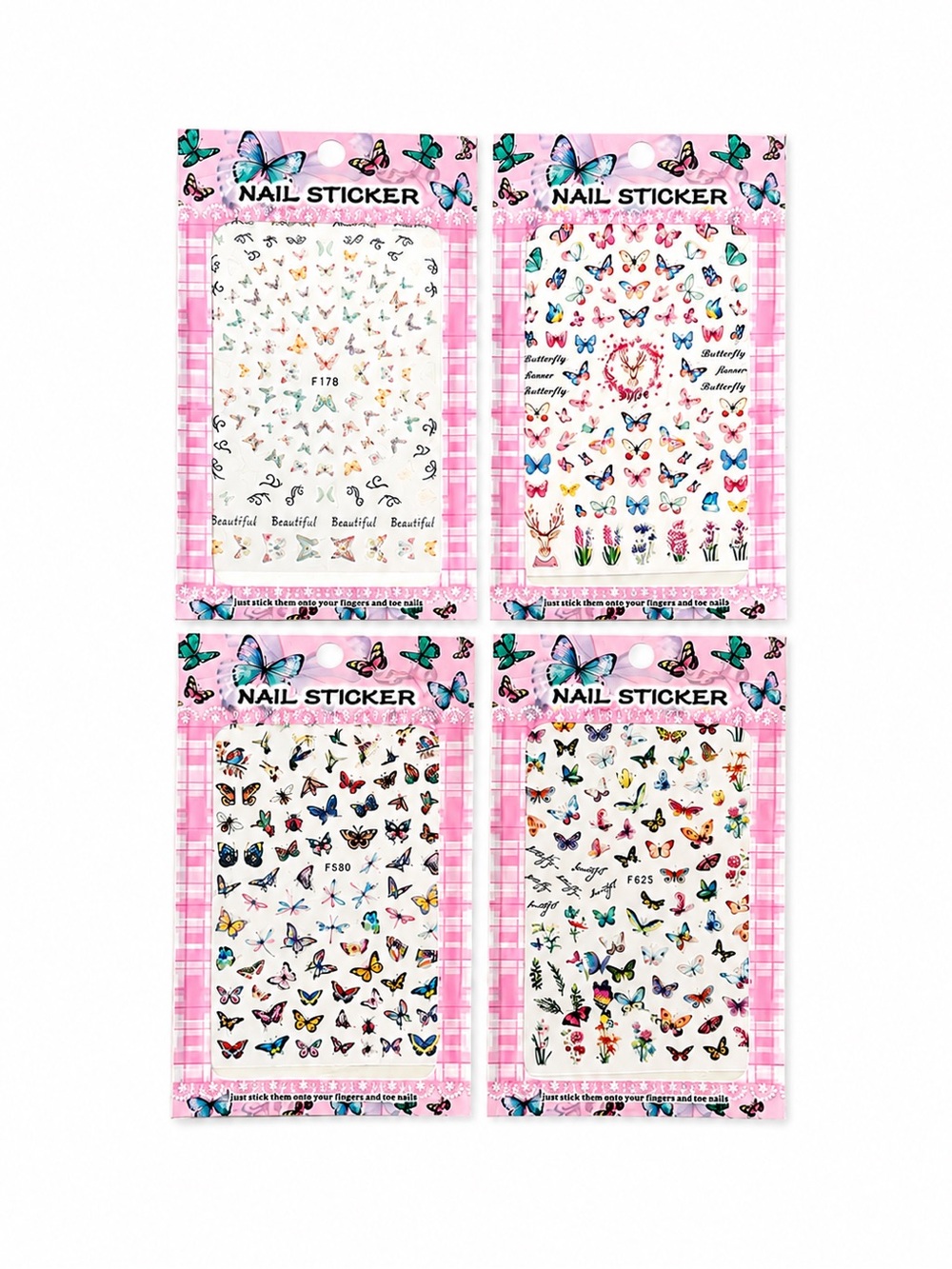 NEW Colorful Butterfly and Floral Nail Stickers